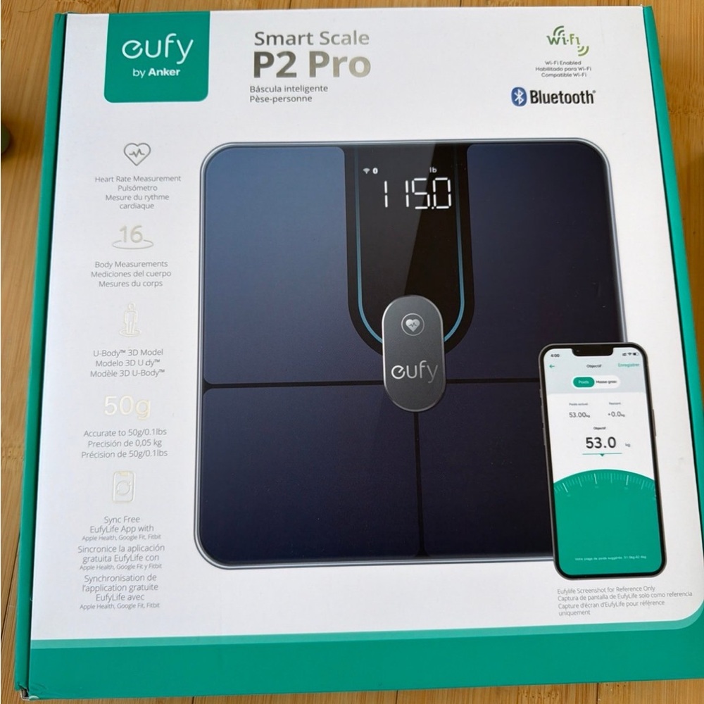 eufy P2 Pro Smart Scale — Black Wi‑Fi & Bluetooth Body Analyzer